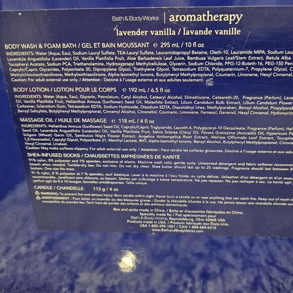 BRAND NEW BATH & BODY WORKS SLEEP GIFT BOX WITH LOTION, WASH, OIL, CANDLE, SOCKS - Picture 14 of 14